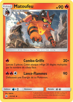 Carte Pokémon Peu commune Matoufeu 25/149 de la série Soleil & Lune