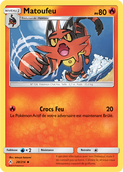 Carte Pokémon Matoufeu 28/214 de la série Alliance Infallible en vente au meilleur prix