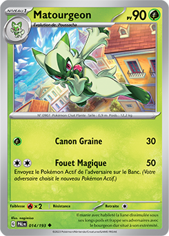 Carte Pokémon Peu commune Matourgeon 014/193 de la série Évolutions à Paldea