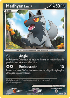 Carte Pokémon Medhyena 116/146 de la série Eveil des Légendes en vente au meilleur prix