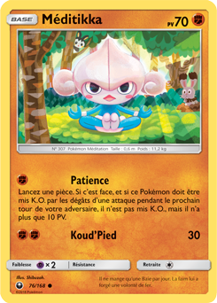 Carte Pokémon Commune Méditikka 76/168 de la série Tempête Céleste
