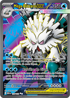 Carte Pokémon Ultra rare Méga Blizzaroi ex 157/132 de la série Méga-Évolution