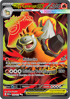 Carte Pokémon Ultra rare Méga Camérupt ex 156/132 de la série Méga-Évolution