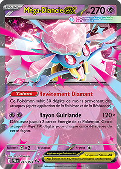 Carte Pokémon Double rare Méga Diancie ex 41/94 de la série Flammes Fantasmagoriques