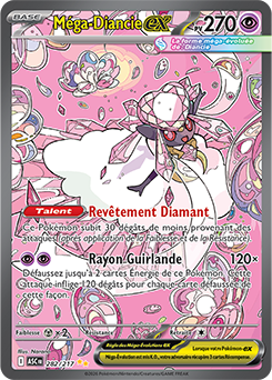 Carte Pokémon Illustration spéciale rare Méga Diancie ex 282/217 de la série Héros Transcendants