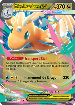 Carte Pokémon Méga Dracolosse ex 152/217 de la série Héros Transcendants en vente au meilleur prix