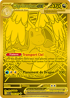 Carte Pokémon Méga hyper rare Méga Dracolosse ex 295/217 de la série Héros Transcendants