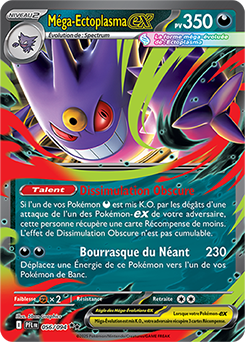 Carte Pokémon Double rare Méga Ectoplasma ex 56/94 de la série Flammes Fantasmagoriques