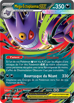 Carte Pokémon Méga Ectoplasma ex 125/217 de la série Héros Transcendants en vente au meilleur prix