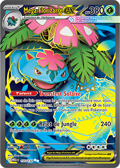 Carte Pokémon Ultra rare Méga Florizarre ex 155/132 de la série Méga-Évolution