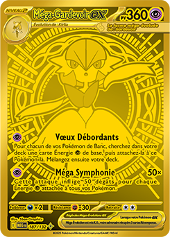 Carte Pokémon Méga hyper rare Méga Gardevoir ex 187/132 de la série Méga-Évolution