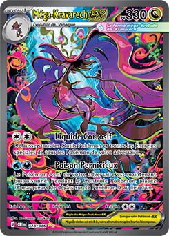 Carte Pokémon Illustration spéciale rare Méga Kravarech ex 118/86 de la série Chaos Ascendant