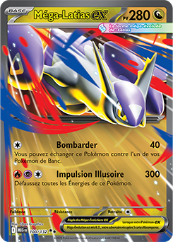 Carte Pokémon Double rare Méga Latias ex 100/132 de la série Méga-Évolution