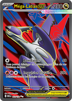 Carte Pokémon Ultra rare Méga Latias ex 163/132 de la série Méga-Évolution