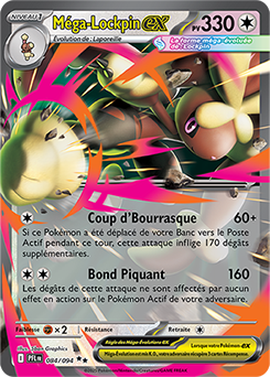 Carte Pokémon Double rare Méga Lockpin ex 84/94 de la série Flammes Fantasmagoriques