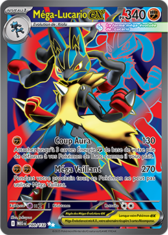 Carte Pokémon Ultra rare Méga Lucario ex 160/132 de la série Méga-Évolution