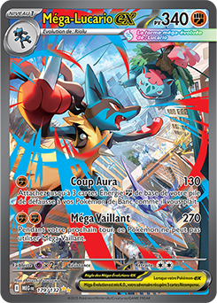 Carte Pokémon Illustration spéciale rare Méga Lucario ex 179/132 de la série Méga-Évolution