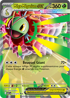 Carte Pokémon Méga Méganium ex 10/217 de la série Héros Transcendants en vente au meilleur prix