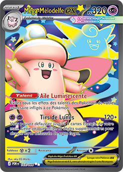 Carte Pokémon Ultra rare Méga Mélodelfe ex 103/88 de la série Équilibre Parfait