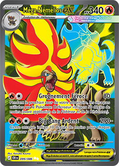 Carte Pokémon Méga Némélios ex 99/86 de la série Chaos Ascendant en vente au meilleur prix