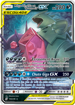 Carte Pokémon Méga-Ténéfix Tyranocif GX 126/236 de la série Harmonie des Esprits en vente au meilleur prix