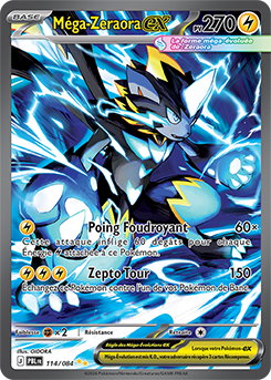 Carte Pokémon Méga Zeraora ex 114/84 de la série Nuit Noire en vente au meilleur prix