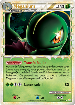 Carte Pokémon Meganium 109/123 de la série HeartGold SoulSilver en vente au meilleur prix