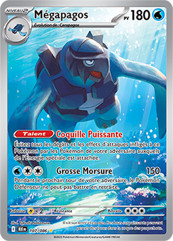 Carte Pokémon Illustration rare Mégapagos 107/86 de la série Foudre Noire