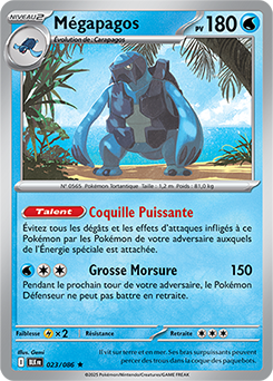 Carte Pokémon Rare Mégapagos 23/86 de la série Foudre Noire