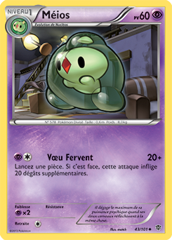 Carte Pokémon Peu commune Méios 43/101 de la série Explosion Plasma