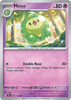 Carte Pokémon Méios 71/162 de la série Forces Temporelles en vente au meilleur prix