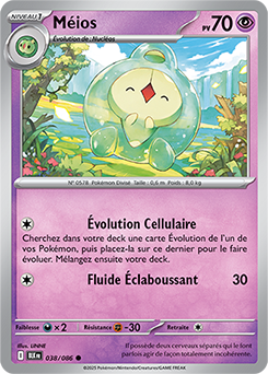 Carte Pokémon Communes Méios 38/86 de la série Foudre Noire