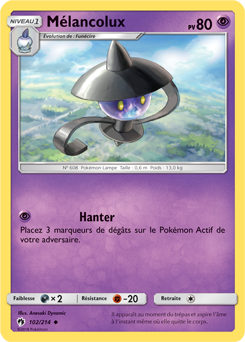 Carte Pokémon Mélancolux 102/214 de la série Tonnerre Perdu en vente au meilleur prix