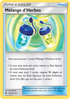 Carte Pokémon Peu commune Mélange d'Herbes 184/214 de la série Tonnerre Perdu