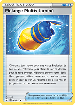 Carte Pokémon Peu commune Mélange Multivitaminé 142/203 de la série Évolution Céleste