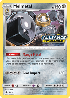 Carte Pokémon Promo Melmetal SM181 de la série Promos Soleil et Lune