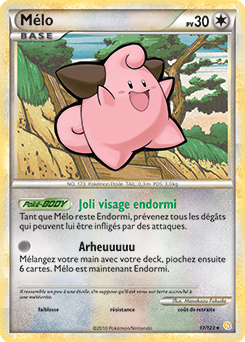 Carte Pokémon Rare Mélo 17/123 de la série HeartGold SoulSilver