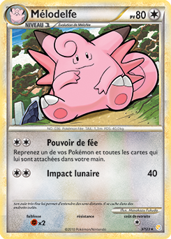 Carte Pokémon Holographique Rare Mélodelfe 3/123 de la série HeartGold SoulSilver