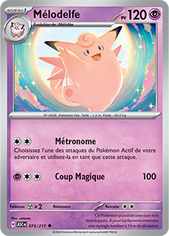 Carte Pokémon Mélodelfe 75/217 de la série Héros Transcendants en vente au meilleur prix