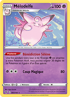 Carte Pokémon Mélodelfe 064/185 de la série Voltage Éclatant en vente au meilleur prix