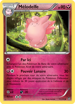 Carte Pokémon Peu commune Mélodelfe 71/111 de la série Poings Furieux