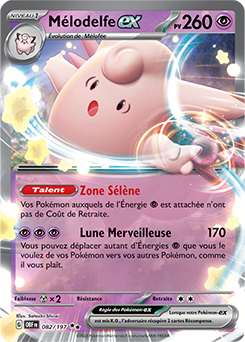 Carte Pokémon Mélodelfe ex 82/197 de la série Flammes Obsidiennes en vente au meilleur prix