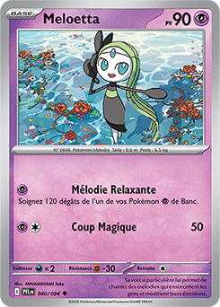 Carte Pokémon Peu commune Meloetta 40/94 de la série Flammes Fantasmagoriques