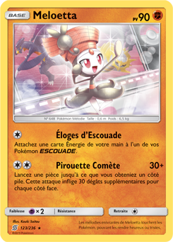 Carte Pokémon Rare Meloetta 123/236 de la série Harmonie des Esprits