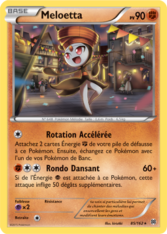 Carte Pokémon Holographique Rare Meloetta 85/162 de la série Impulsion Turbo