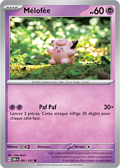 Carte Pokémon Mélofée 81/197 de la série Flammes Obsidiennes en vente au meilleur prix