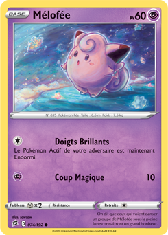 Carte Pokémon Mélofée 74/192 de la série Clash des Rebelles en vente au meilleur prix