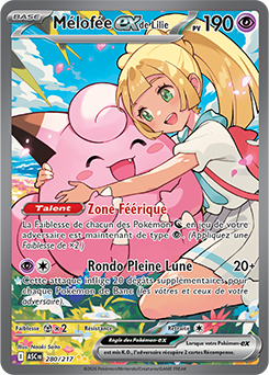 Carte Pokémon Mélofée ex de Lilie 280/217 de la série Héros Transcendants en vente au meilleur prix