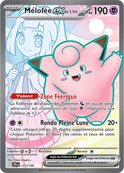 Carte Pokémon Ultra rare Mélofée ex de Lilie 173/159 de la série Aventures Ensemble
