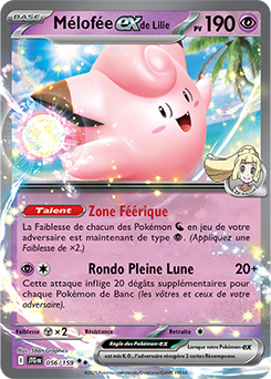 Carte Pokémon Double rare Mélofée ex de Lilie 56/159 de la série Aventures Ensemble
